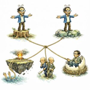 Illustration for the supports and attachment metaphors